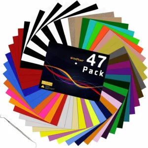 Multi-color 47pcs 30cm*25cm PU Heat Transfer Vinyl Sheets