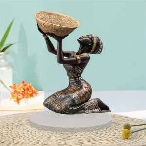African Tribal Lady Figurine 3D Resin