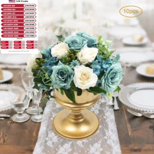 10 Pcs Gold Wedding Floral Vases / Flower Holder / Pot Planter for Tables Centerpieces  Party Decoration