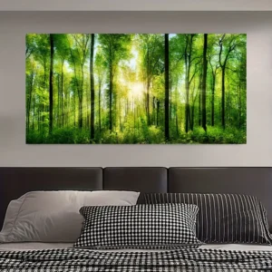 Inspired oil painting with thick solid pine wood frame.